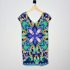 Maeve Anthropologie Bird Print Folksong Boho Shift Dress XS Bohemian Floral